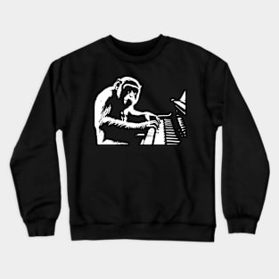 serious monkey plays the piano Crewneck Sweatshirt